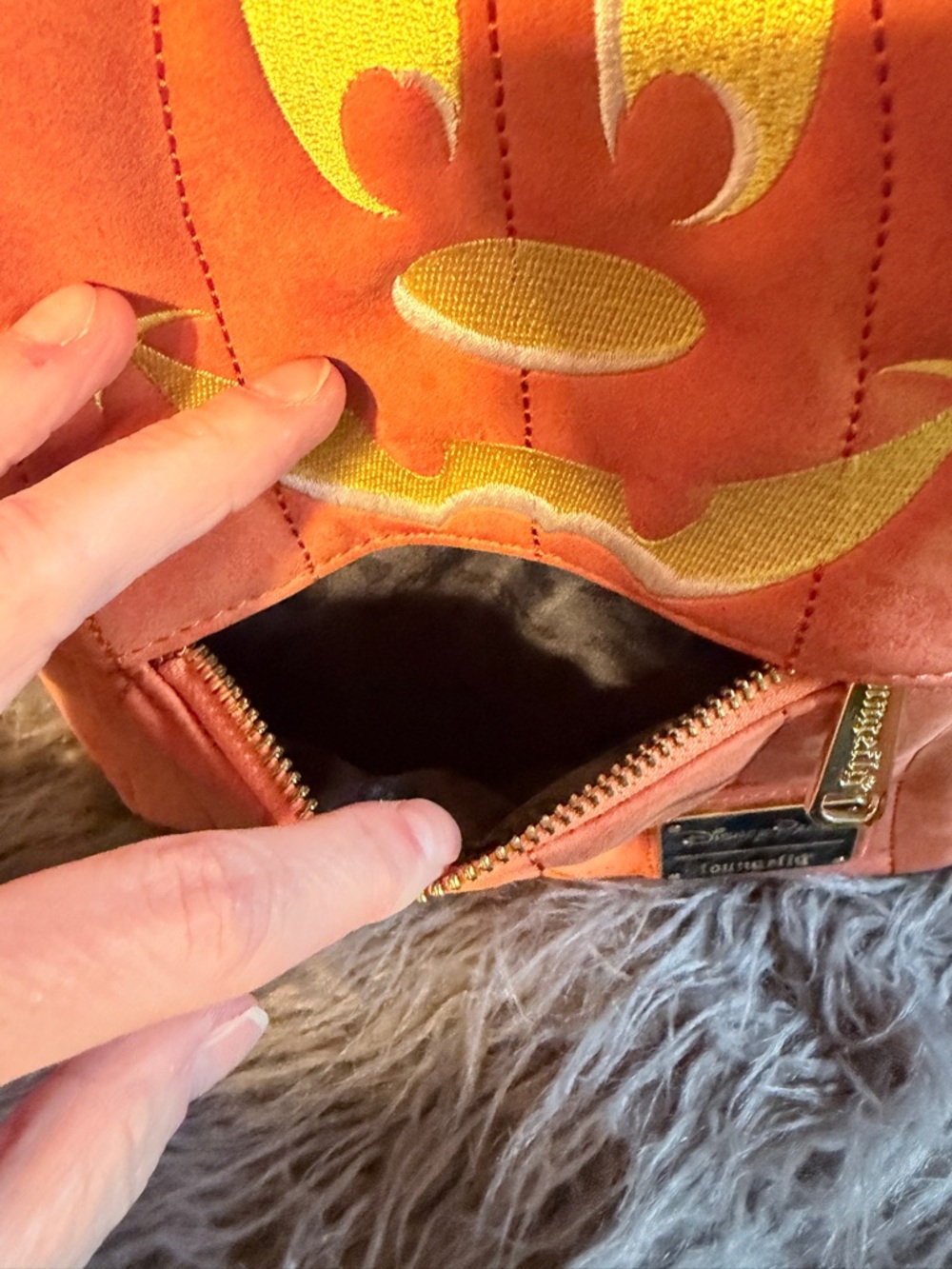 Loungefly Orange Pumpkin Mickey Ear Mini Backpack - Picture 2 of 8